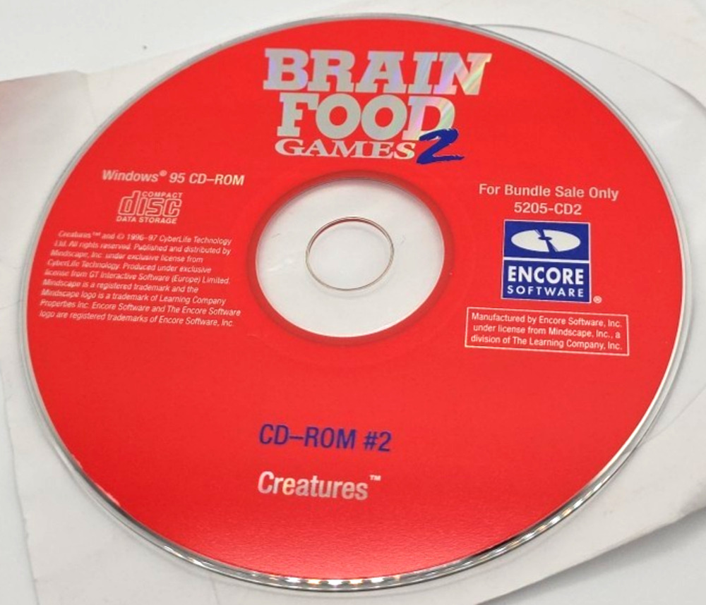 Brain Food Games 2 - Creatures - Vintage PC CD-ROM Windows 95 Game (Disc Only)
